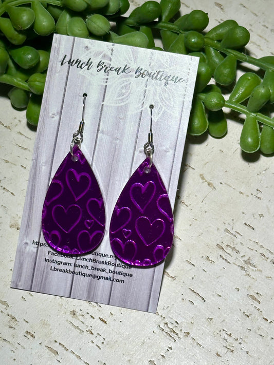 Dark purple acrylic teardrops