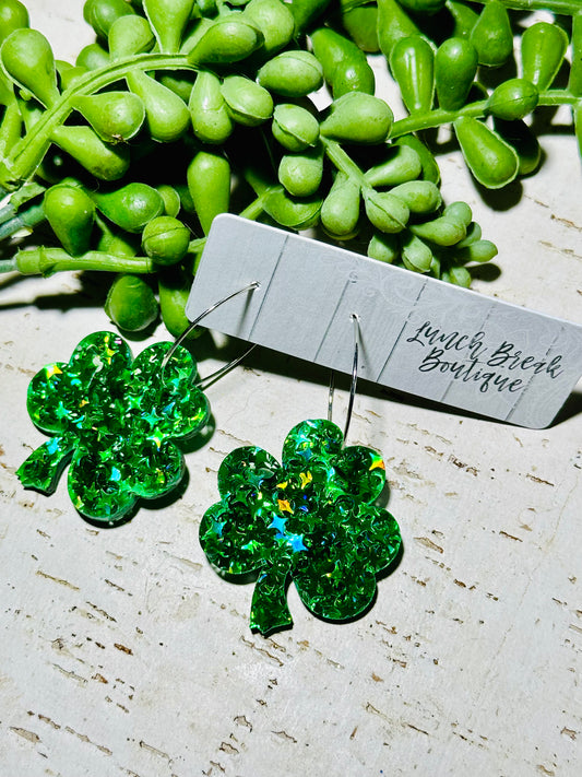 Glitter sparkle 🍀 on hoops