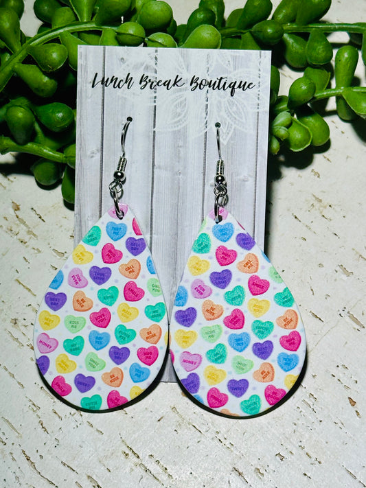 Conversation heart teardrops