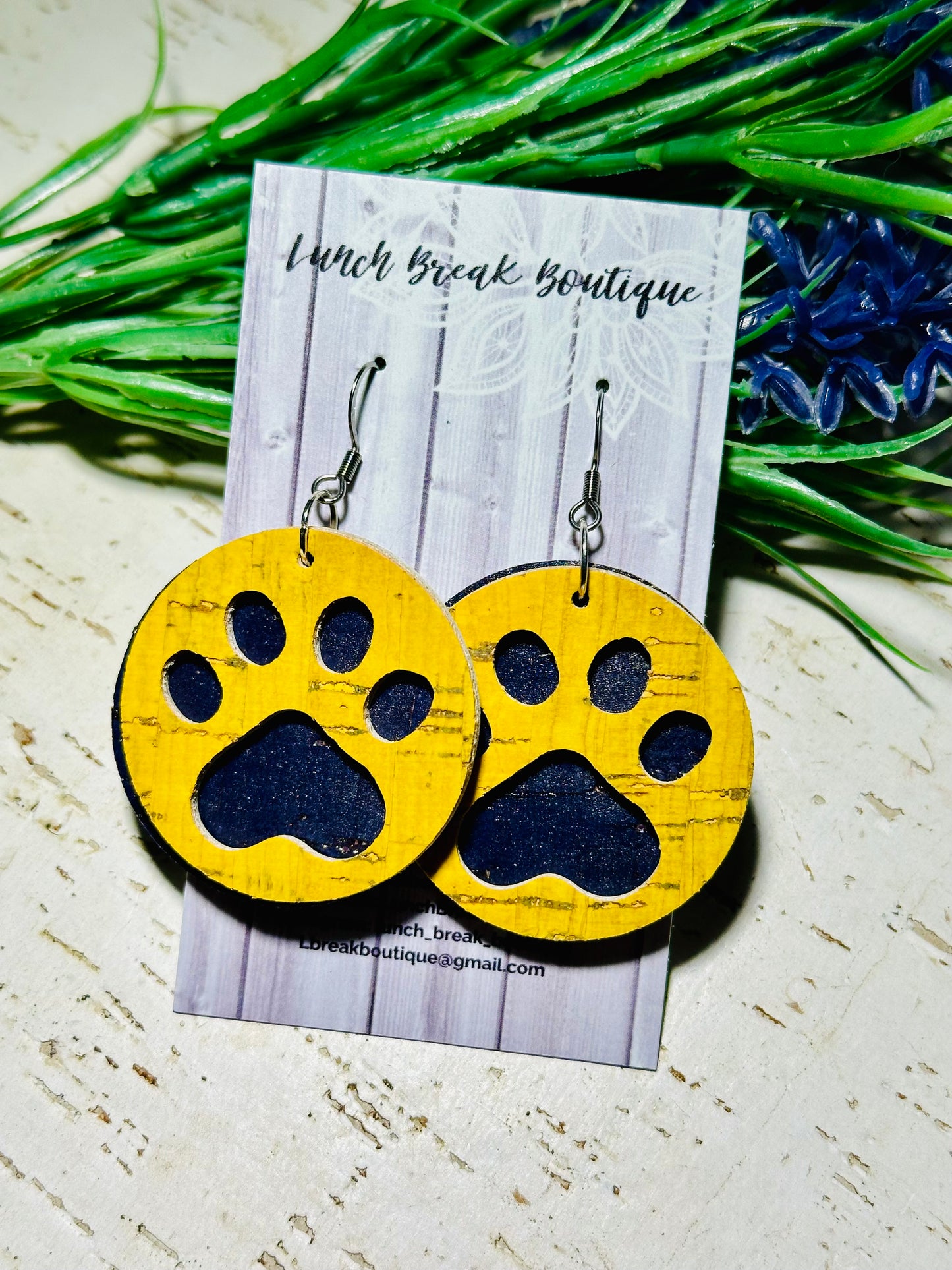 Blue and Gold Paw Prints